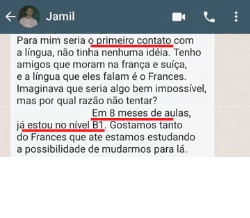 Depoimento do aluno Jamil