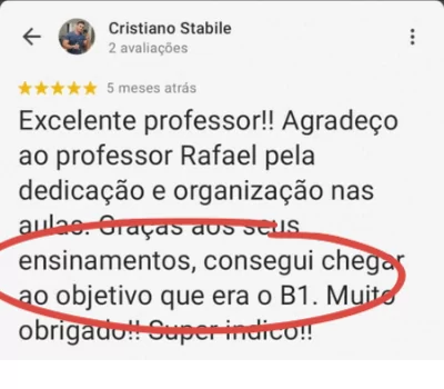 Avaliação 5 estrelas de Cristiano Stabile