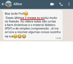 Mesmo morando na França a Alline tinha um bloqueio em relação à fala. Depois de 2 meses ela já consegue resolver coisas sozinhas na rua, em francês!
